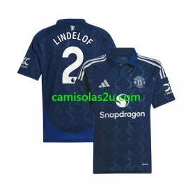 Camisolas de futebol Manchester United Victor Lindelof 2 Equipamento Alternativa 2024/25 Manga Curta